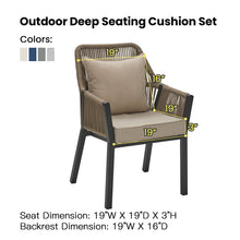 Load image into Gallery viewer, STRICKLAND HOME Outdoor Seat Cushion Set  Fade Resistant Patio Furniture Cushions with Pillow Deep Seat &amp; Back Cushion Set with Removable Cover for Chair Sofa Couch
