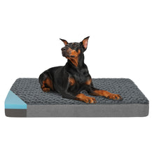 Load image into Gallery viewer, LFC PETS Plush Memory Foam Orthopedic Dog Bed for Medium, Large Dogs with Cooling Gel, Washable Dog Crate Mat, Removable Cover &amp; Waterproof Lining
