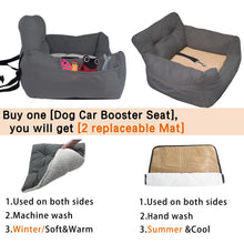 Load image into Gallery viewer, LFC PETS Puppy Car Seat, Dog Booster Seats for Small Dogs, Pet Car Seats for Dogs Under 30 Pounds with 2 Removable Cool &amp; Warm Mat, Storage Pocket, Clip-On Safety Leash
