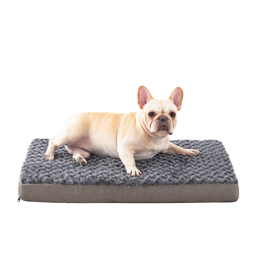 LFC PETS Plush Memory Foam Orthopedic Dog Bed for Medium, Large Dogs with Cooling Gel, Washable Dog Crate Mat, Removable Cover & Waterproof Lining